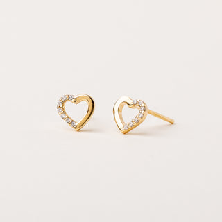 Orecchini cuore zirconi oro piccoli