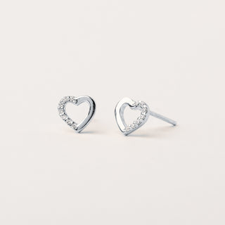 Orecchini cuore zirconi Argento piccoli