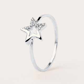 Anello stella zirconi Argento brillante
