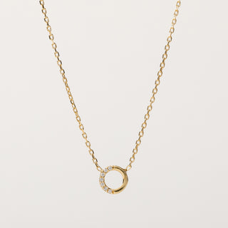 Collana cerchio zirconi oro elegante minimal
