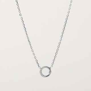 Collana cerchio zirconi Argento elegante minimal