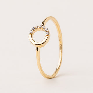 Anello cerchio zirconi oro elegante