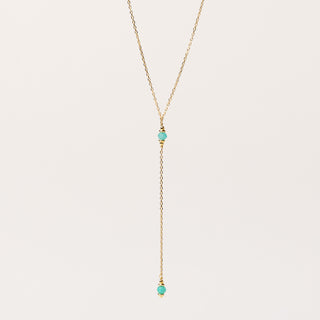 Collana Y oro con pietra naturale pendente