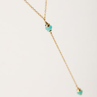 Collana Y oro con pietra naturale pendente