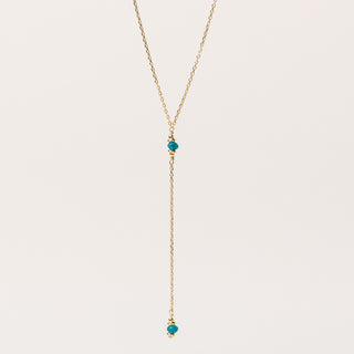 Collana Y oro con pietra naturale pendente