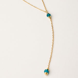 Collana Y oro con pietra naturale pendente