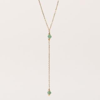 Collana Y oro con pietra naturale pendente