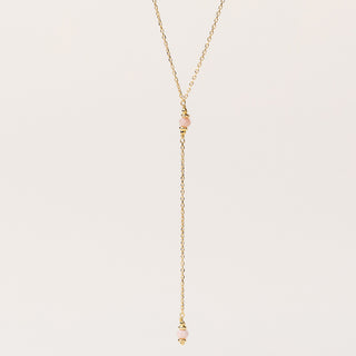 Collana Y oro con pietra naturale pendente