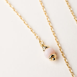 Collana Y oro con pietra naturale pendente