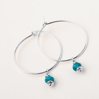 Orecchini cerchio Argento pietra naturale 2 cm