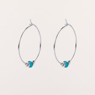 Orecchini cerchio Argento pietra naturale 2 cm