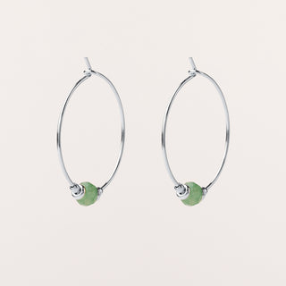 Orecchini cerchio Argento pietra naturale 2 cm