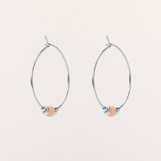Orecchini cerchio Argento pietra naturale 2 cm