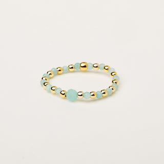 Anello regolabile oro con pietra naturale