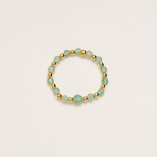 Anello regolabile oro con pietra naturale
