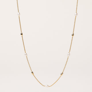 Collana lunga oro perle naturali elegante donna