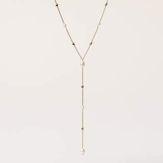 Collana Y oro perle naturali elegante scollatura