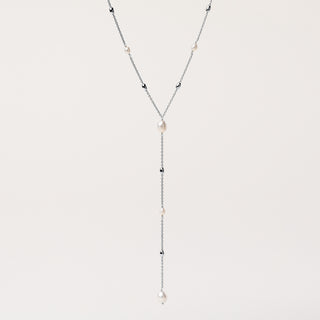 Collana Y Argento perle naturali elegante scollatura