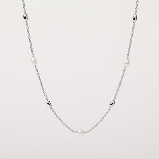 Collana Argento perle naturali elegante minimal donna