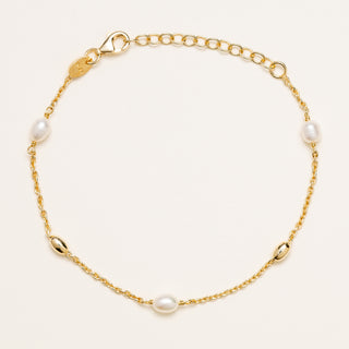Bracciale oro perle naturali elegante polso donna
