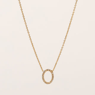 Collana oro ovale zirconi elegante luxury