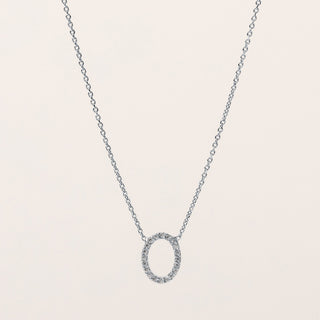 Collana Argento ovale zirconi elegante luxury