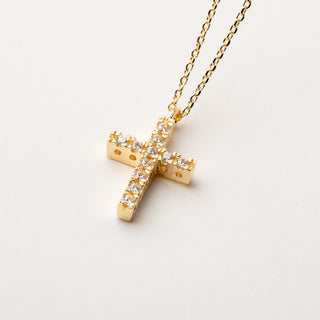 Collana croce oro zirconi elegante luxury