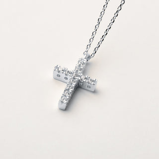 Collana croce Argento zirconi elegante luxury