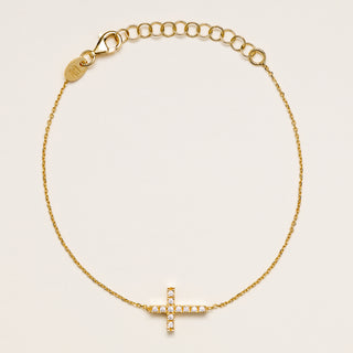 Bracciale croce oro zirconi elegante