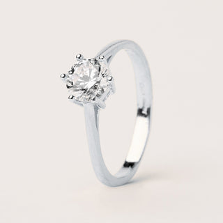 Anello solitario Argento elegante luxury