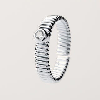 Anello Argento texture pietra elegante