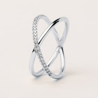 Anello intrecciato Argento zirconi luxury