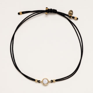 Bracciale punto luce oro cordino nero