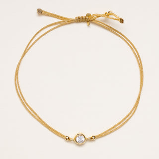 Bracciale punto luce oro cordino nero