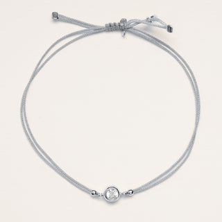 Bracciale punto luce Argento cordino nero