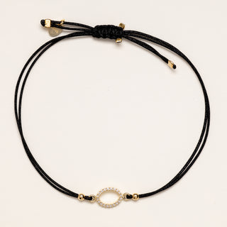 Bracciale ovale minimal oro zirconi