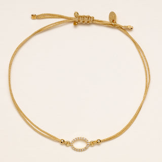 Bracciale ovale minimal oro zirconi