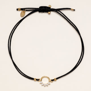 Bracciale cerchio oro zirconi pendenti