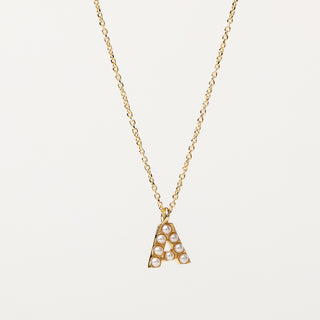 Collana lettera perle oro personalizzata