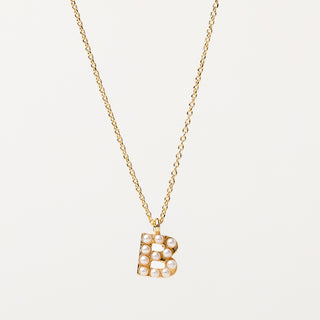 Collana lettera perle oro personalizzata