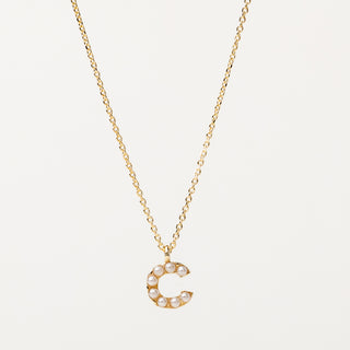 Collana lettera perle oro personalizzata