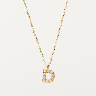 Collana lettera perle oro personalizzata