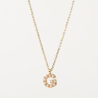 Collana lettera perle oro personalizzata