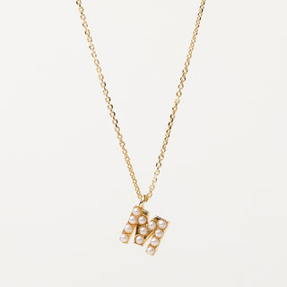 Collana lettera perle oro personalizzata
