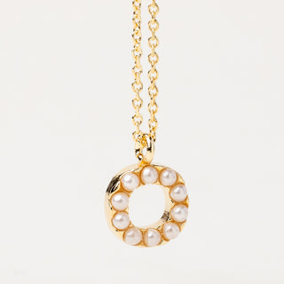 Collana lettera perle oro personalizzata
