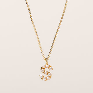 Collana lettera perle oro personalizzata