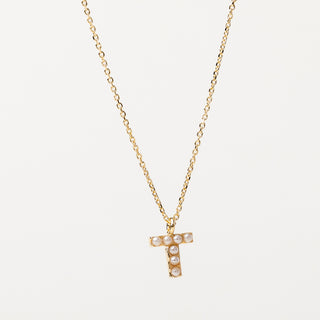 Collana lettera perle oro personalizzata