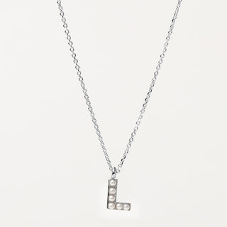 Collana lettera perle Argento personalizzata