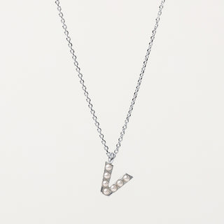Collana lettera perle Argento personalizzata