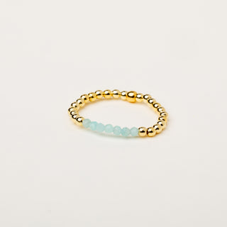 Anello regolabile oro con pietra naturale